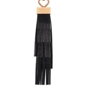 Yellow Gold, Black Tassel, Long Necklace